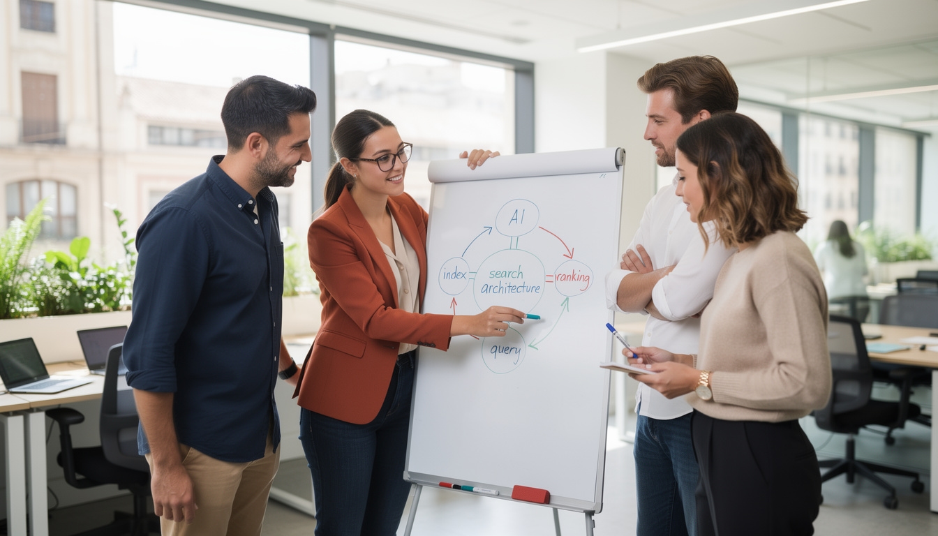 Equipo de especialistas colaborando en análisis de tendencias digitales