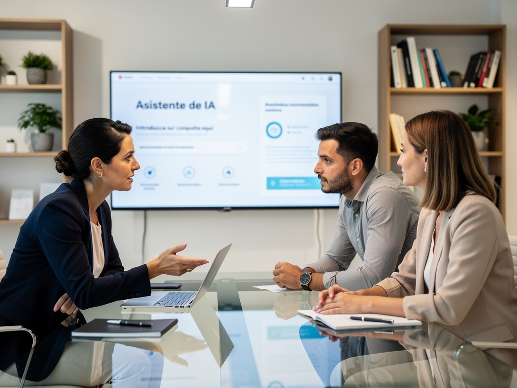Sesión de webinar con profesionales españoles discutiendo tecnologías de inteligencia artificial